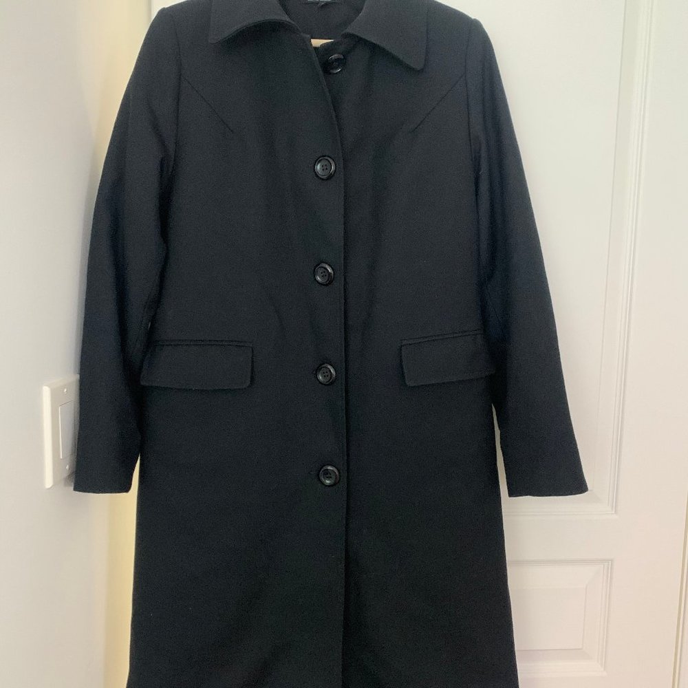 Navy Button-Up Winter Coat